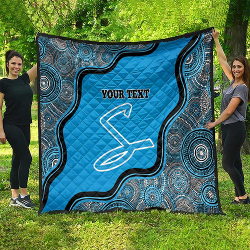 Custom Adelaide Strikers Quilt Indigenous Art - Grunge Style