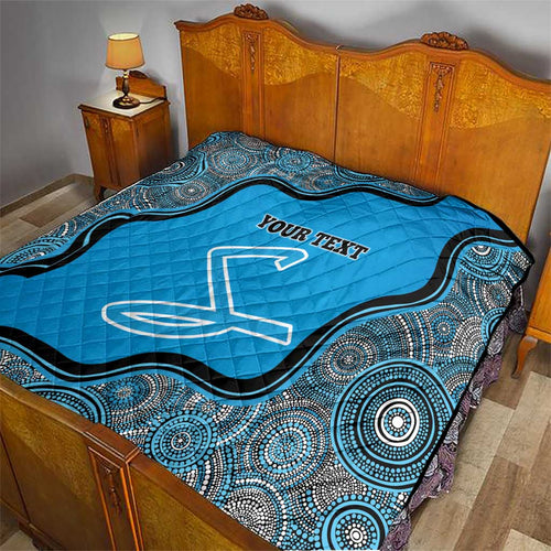 Custom Adelaide Strikers Quilt Indigenous Art - Grunge Style