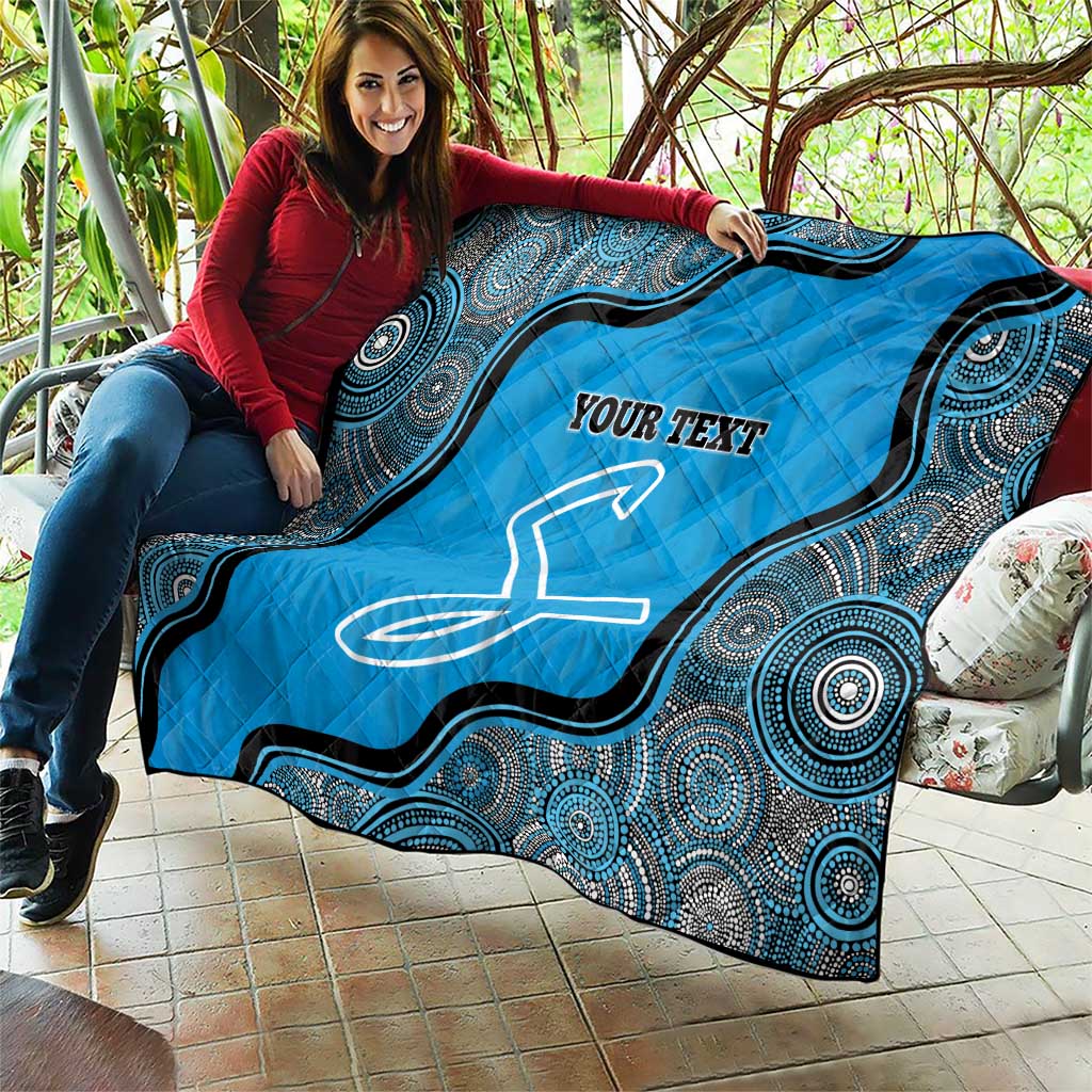 Custom Adelaide Strikers Quilt Indigenous Art - Grunge Style