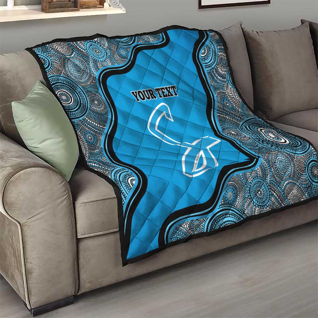 Custom Adelaide Strikers Quilt Indigenous Art - Grunge Style