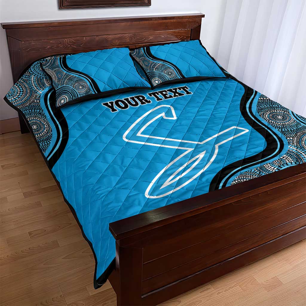 Custom Adelaide Strikers Quilt Bed Set Indigenous Art - Grunge Style