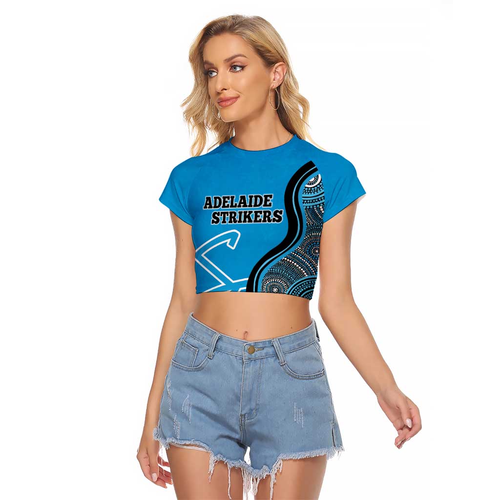 Custom Adelaide Strikers Raglan Cropped T Shirt Indigenous Art - Grunge Style