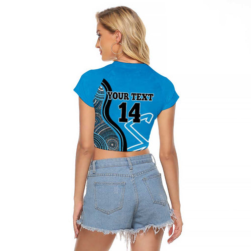 Custom Adelaide Strikers Raglan Cropped T Shirt Indigenous Art - Grunge Style