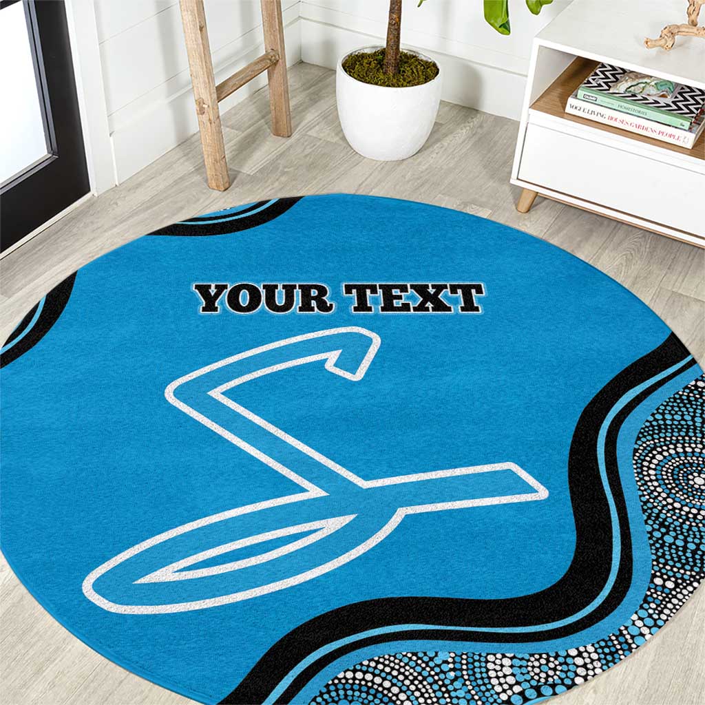 Custom Adelaide Strikers Round Carpet Indigenous Art - Grunge Style
