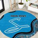 Custom Adelaide Strikers Round Carpet Indigenous Art - Grunge Style