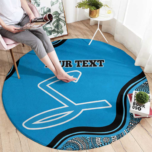 Custom Adelaide Strikers Round Carpet Indigenous Art - Grunge Style