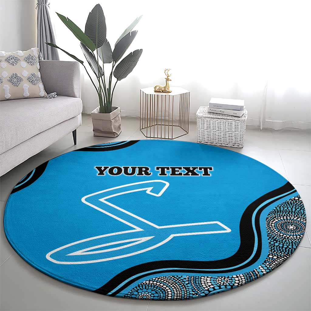 Custom Adelaide Strikers Round Carpet Indigenous Art - Grunge Style