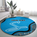 Custom Adelaide Strikers Round Carpet Indigenous Art - Grunge Style