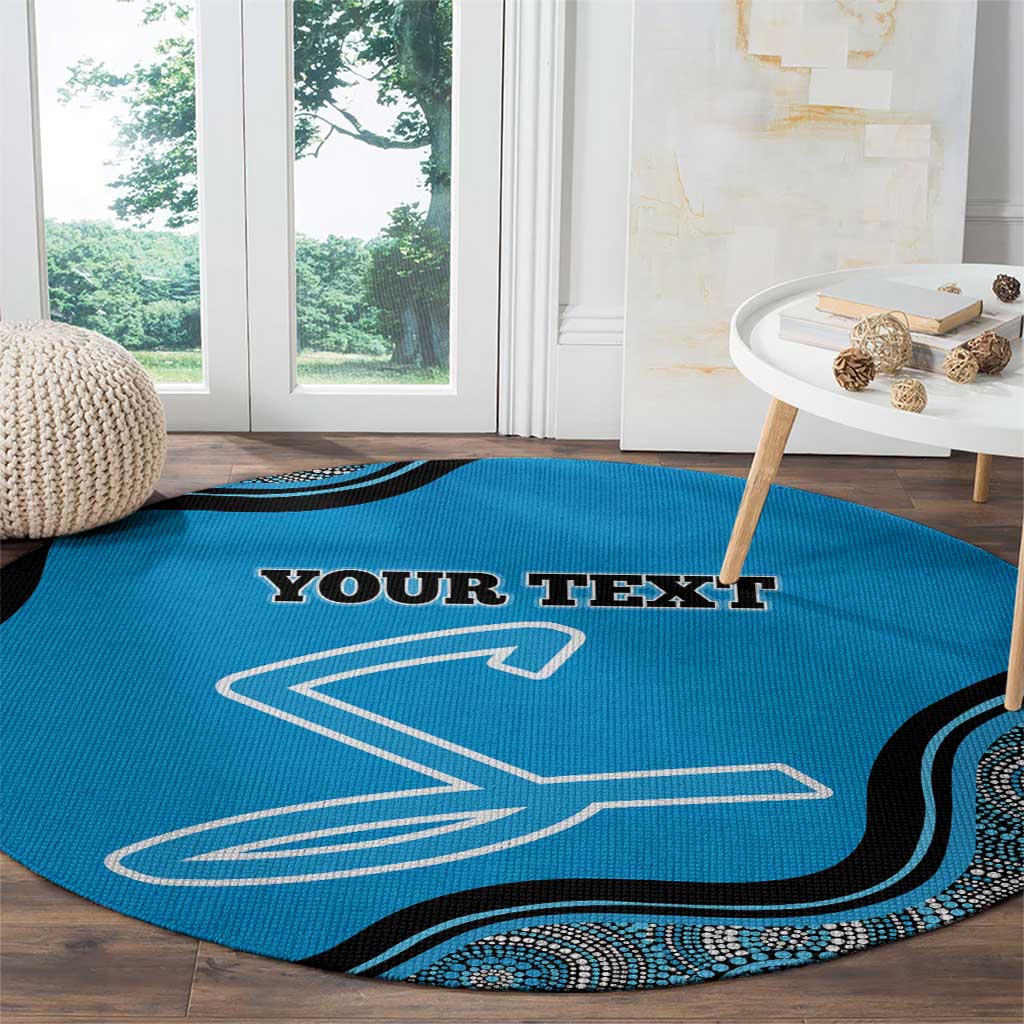 Custom Adelaide Strikers Round Carpet Indigenous Art - Grunge Style