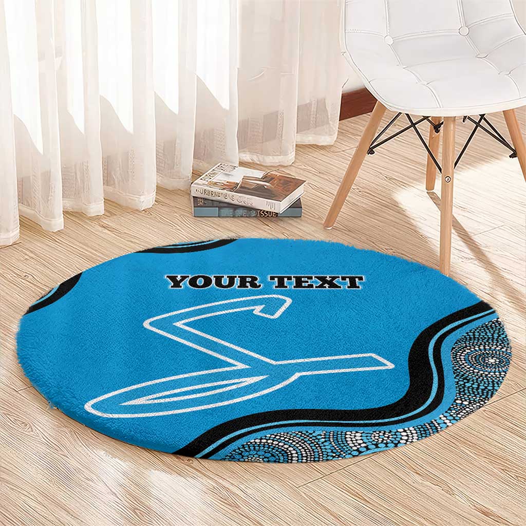 Custom Adelaide Strikers Round Carpet Indigenous Art - Grunge Style