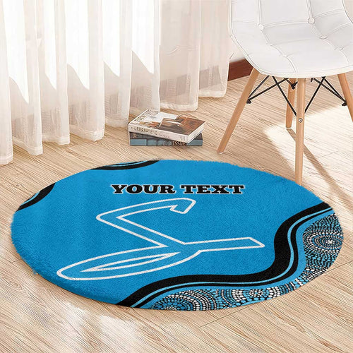 Custom Adelaide Strikers Round Carpet Indigenous Art - Grunge Style