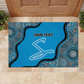 Custom Adelaide Strikers Rubber Doormat Indigenous Art - Grunge Style