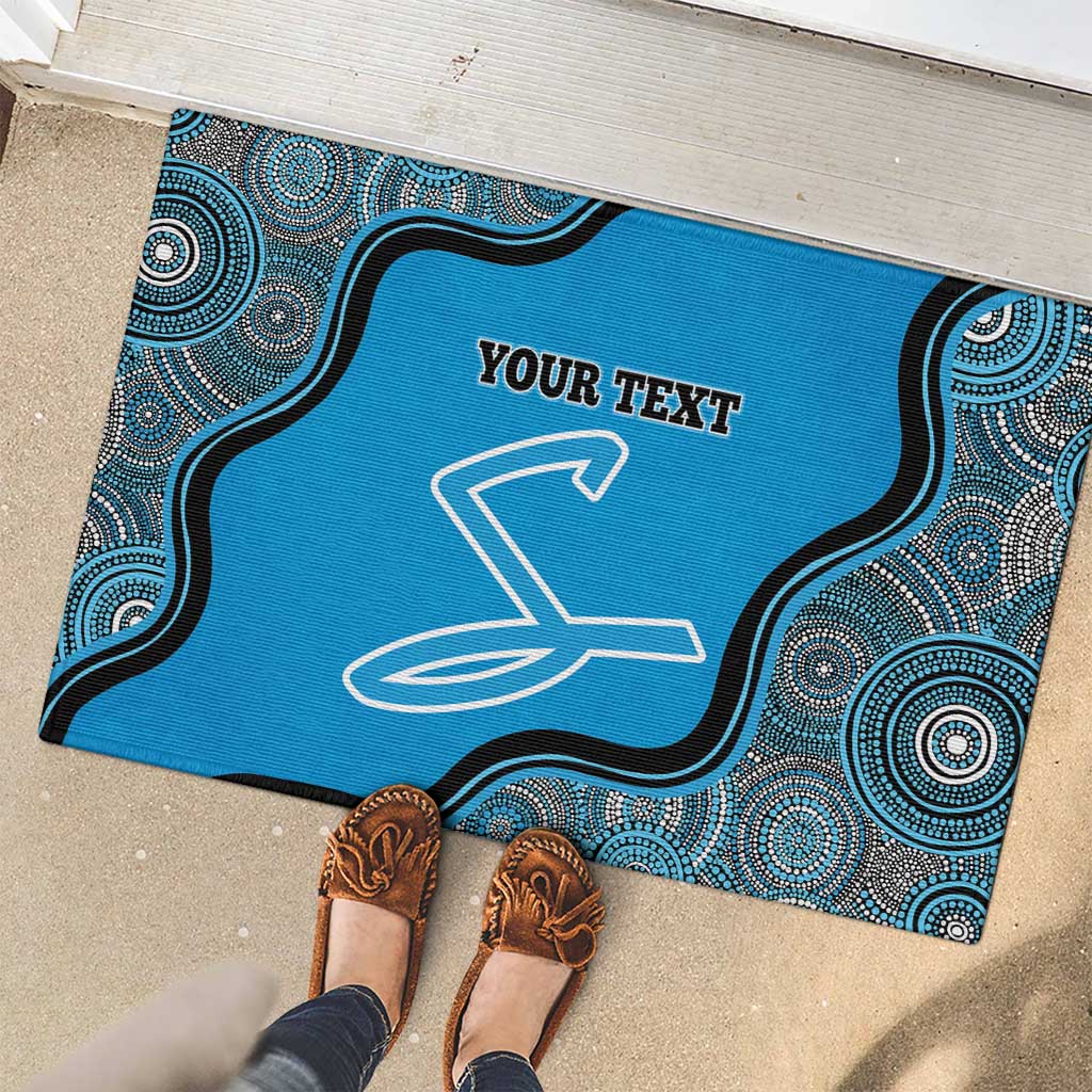 Custom Adelaide Strikers Rubber Doormat Indigenous Art - Grunge Style