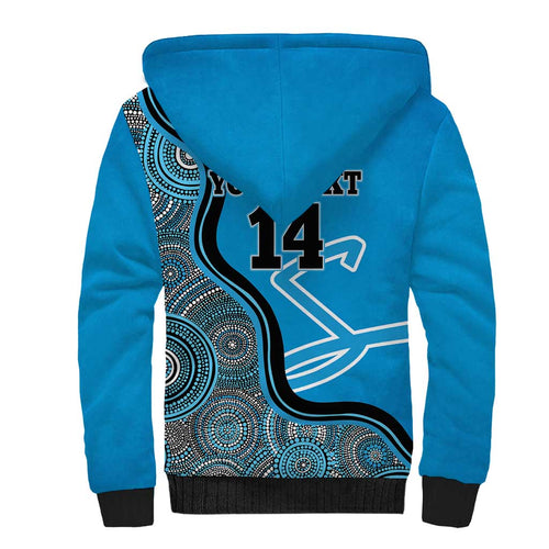 Custom Adelaide Strikers Sherpa Hoodie Indigenous Art - Grunge Style