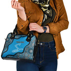 Custom Adelaide Strikers Shoulder Handbag Indigenous Art - Grunge Style