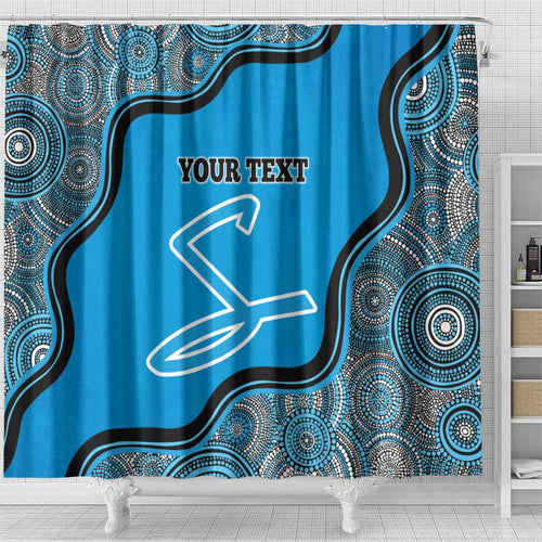 Custom Adelaide Strikers Shower Curtain Indigenous Art - Grunge Style