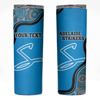 Custom Adelaide Strikers Skinny Tumbler Indigenous Art - Grunge Style