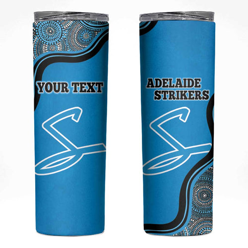 Custom Adelaide Strikers Skinny Tumbler Indigenous Art - Grunge Style