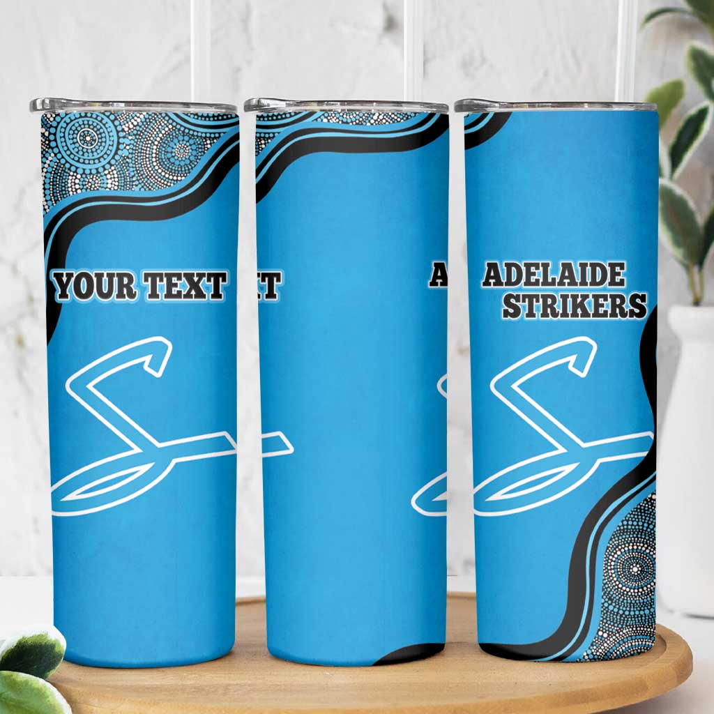 Custom Adelaide Strikers Skinny Tumbler Indigenous Art - Grunge Style