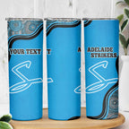 Custom Adelaide Strikers Skinny Tumbler Indigenous Art - Grunge Style