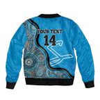 Custom Adelaide Strikers Sleeve Zip Bomber Jacket Indigenous Art - Grunge Style