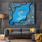 Custom Adelaide Strikers Tapestry Indigenous Art - Grunge Style