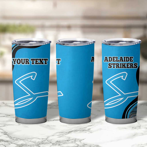 Custom Adelaide Strikers Tumbler Cup Indigenous Art - Grunge Style