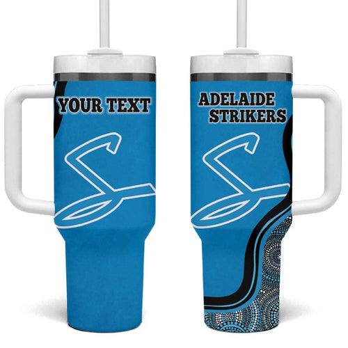 Custom Adelaide Strikers Tumbler With Handle Indigenous Art - Grunge Style