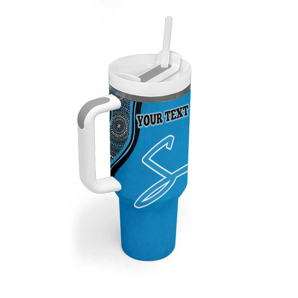 Custom Adelaide Strikers Tumbler With Handle Indigenous Art - Grunge Style