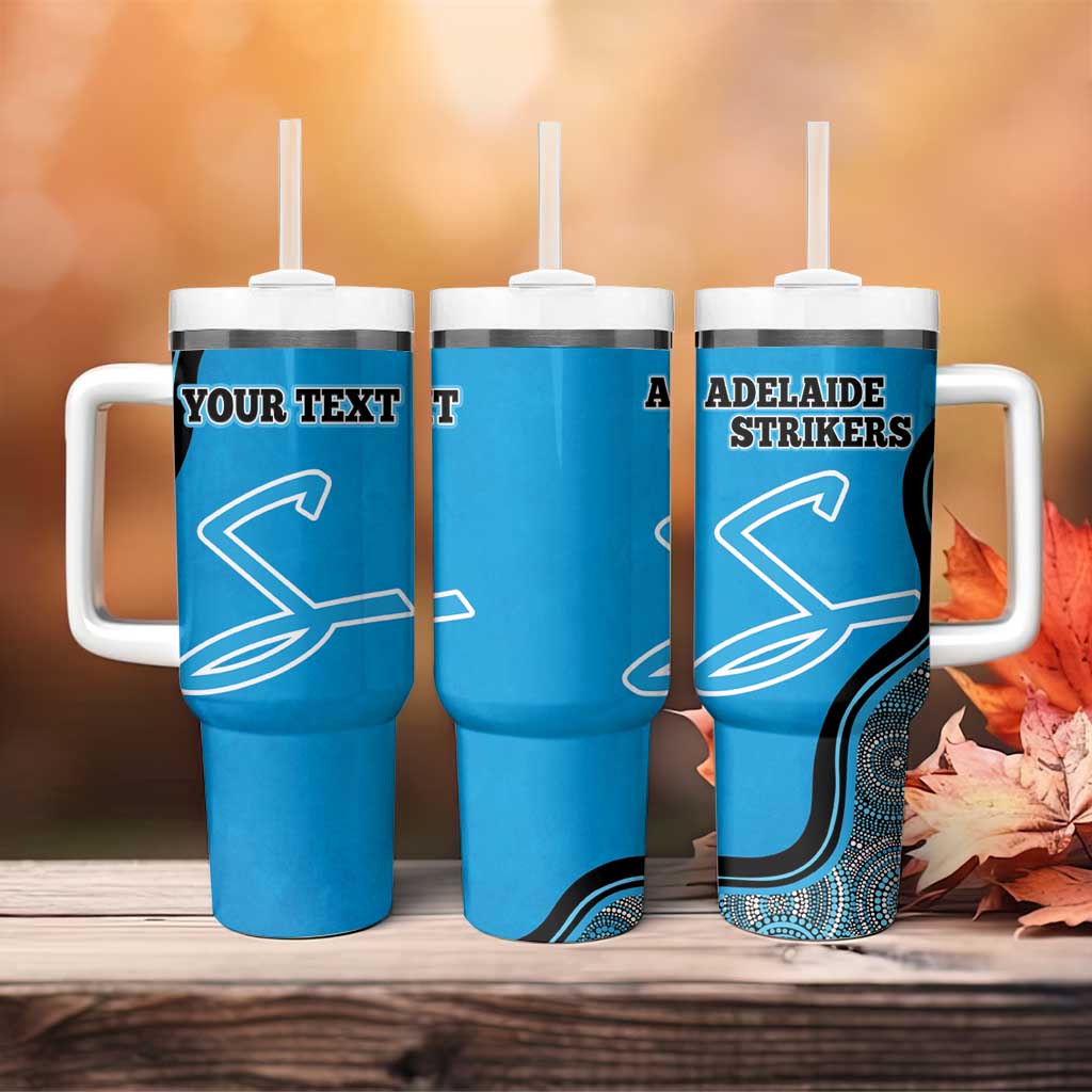 Custom Adelaide Strikers Tumbler With Handle Indigenous Art - Grunge Style