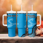 Custom Adelaide Strikers Tumbler With Handle Indigenous Art - Grunge Style
