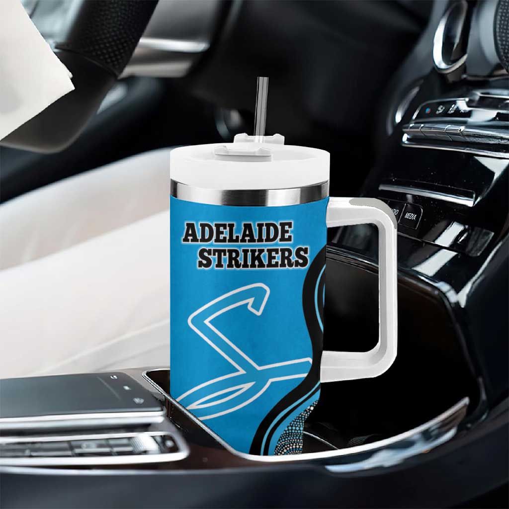 Custom Adelaide Strikers Tumbler With Handle Indigenous Art - Grunge Style