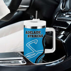 Custom Adelaide Strikers Tumbler With Handle Indigenous Art - Grunge Style