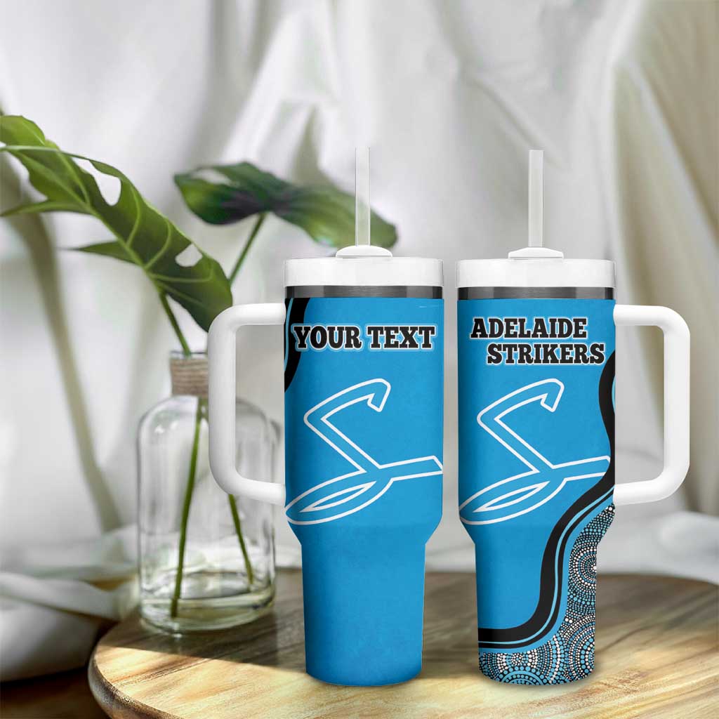 Custom Adelaide Strikers Tumbler With Handle Indigenous Art - Grunge Style
