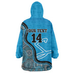 Custom Adelaide Strikers Wearable Blanket Hoodie Indigenous Art - Grunge Style