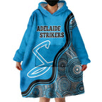 Custom Adelaide Strikers Wearable Blanket Hoodie Indigenous Art - Grunge Style