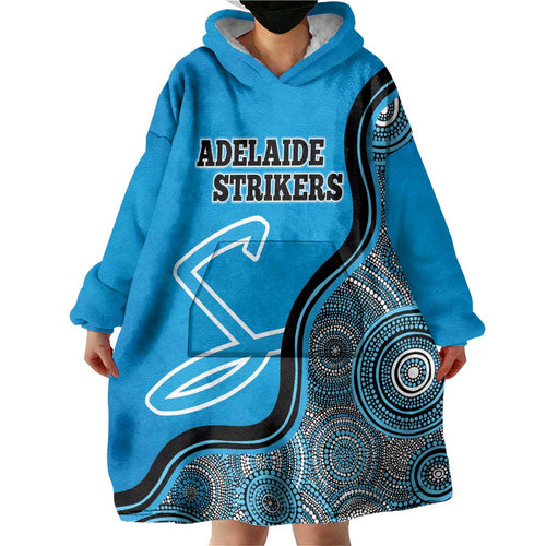Custom Adelaide Strikers Wearable Blanket Hoodie Indigenous Art - Grunge Style