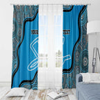 Custom Adelaide Strikers Window Curtain Indigenous Art - Grunge Style