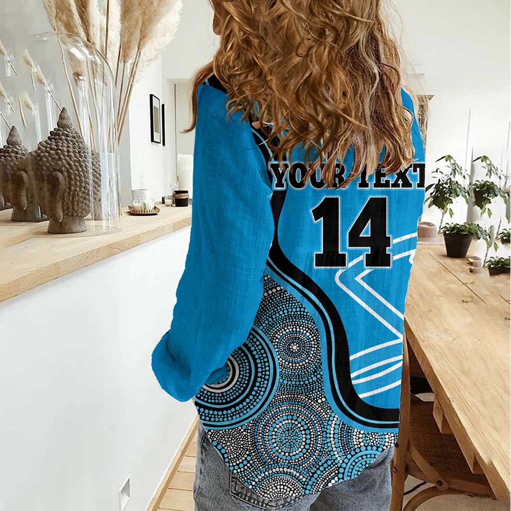 Custom Adelaide Strikers Women Casual Shirt Indigenous Art - Grunge Style