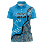Custom Adelaide Strikers Women Polo Shirt Indigenous Art - Grunge Style
