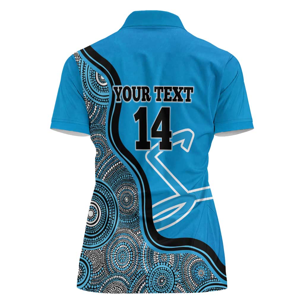 Custom Adelaide Strikers Women Polo Shirt Indigenous Art - Grunge Style