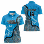 Custom Adelaide Strikers Women Polo Shirt Indigenous Art - Grunge Style