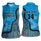 Custom Adelaide Strikers Women Sleeveless Polo Shirt Indigenous Art - Grunge Style