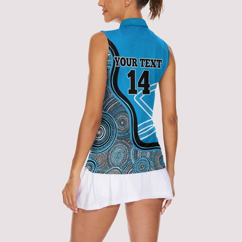 Custom Adelaide Strikers Women Sleeveless Polo Shirt Indigenous Art - Grunge Style