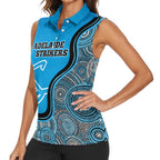 Custom Adelaide Strikers Women Sleeveless Polo Shirt Indigenous Art - Grunge Style
