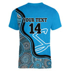 Custom Adelaide Strikers Women V-Neck T-Shirt Indigenous Art - Grunge Style