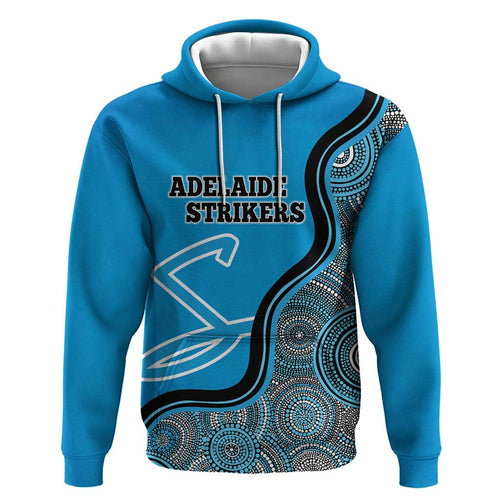 Custom Adelaide Strikers Zip Hoodie Indigenous Art - Grunge Style