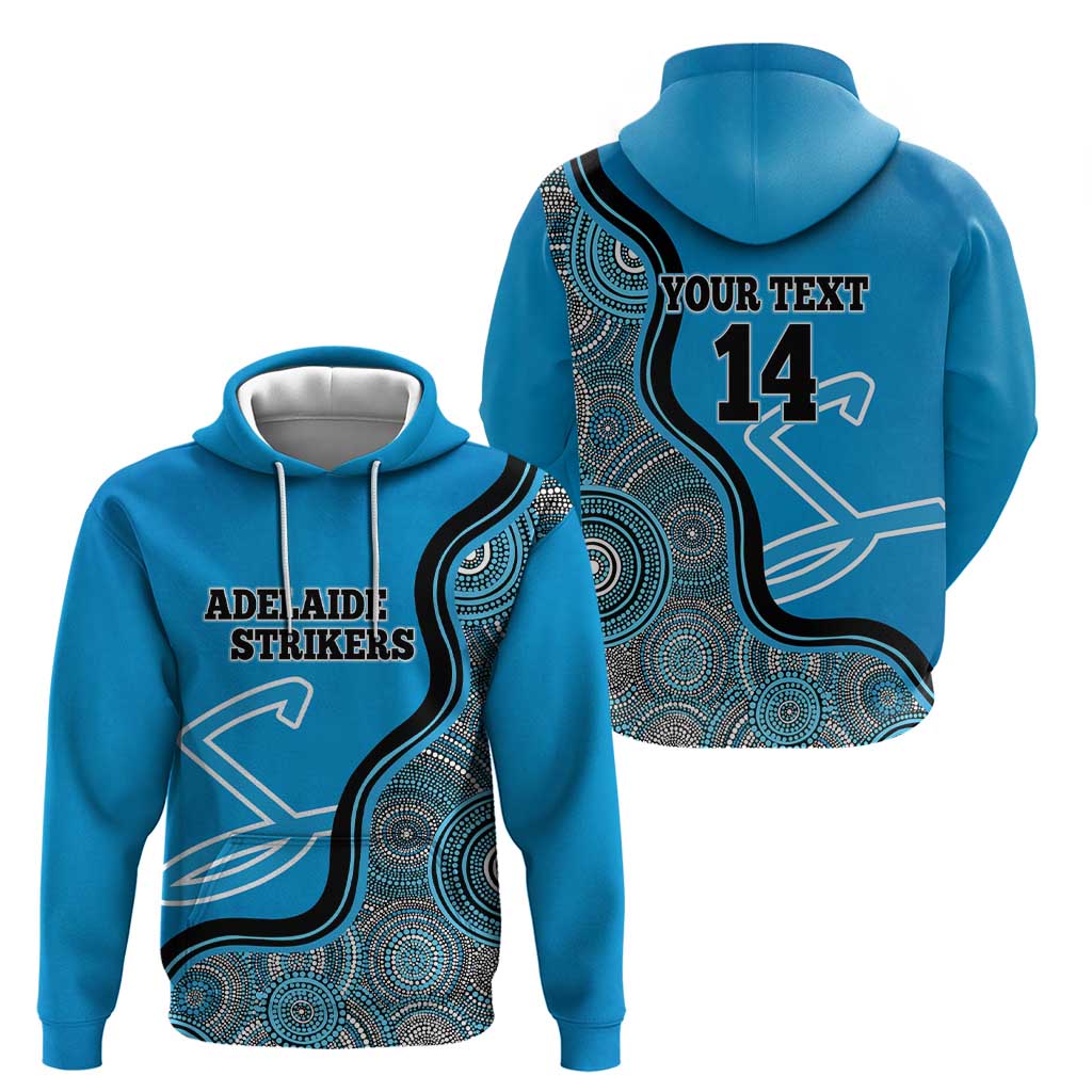 Custom Adelaide Strikers Zip Hoodie Indigenous Art - Grunge Style