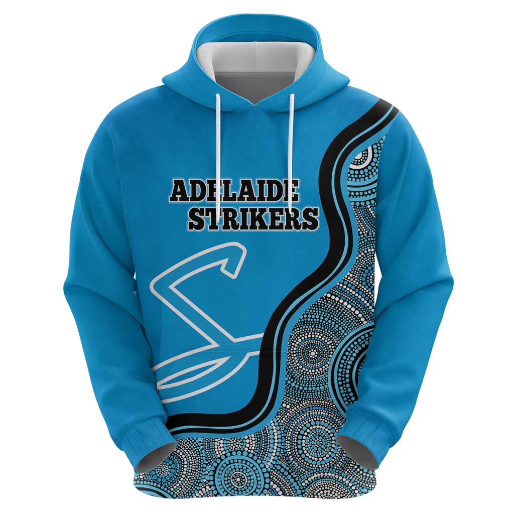 Custom Adelaide Strikers Zip Hoodie Indigenous Art - Grunge Style