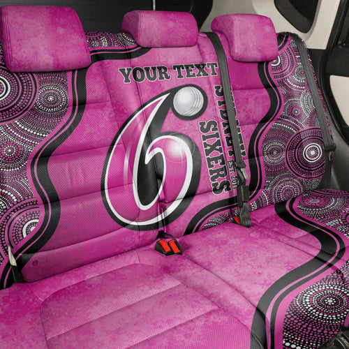 Custom Sydney Sixers Back Car Seat Cover Indigenous Art - Grunge Style
